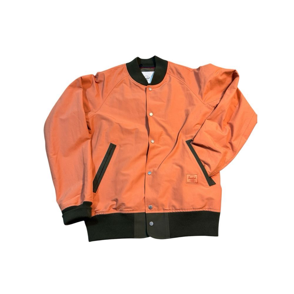 Herschel Supply Co Varsity Bomber Jacket Men's Size Small Orange & Brown